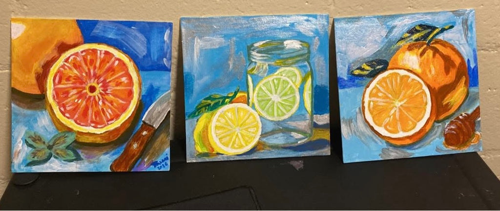 Bodegón - Pintura Acrílica Original 3 PIEZAS